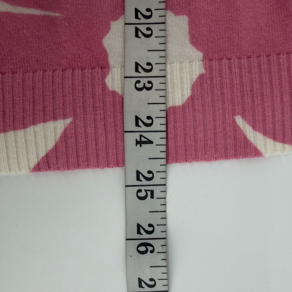 Torrid Sweater Womens 2 2X White Pink Floral V-Neck Pullover Cotton Blend New - Picture 8 of 8